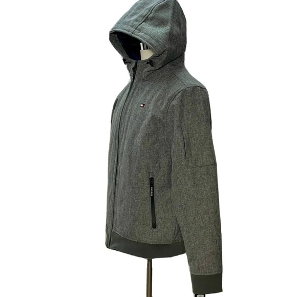 TOMMY HILFIGER Water/Wind Resistant 3 Layer Fabric Jacket Gray Size M New NWT - Picture 2 of 12